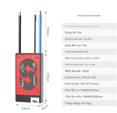 Mạch BMS bảo vệ pin lithium dòng 3-24 12V 24V 48V pin lithium sắt phốt phát 3 thành phần 3.7V và 3.2V dùng cho xe điện, bộ cân bằng pin