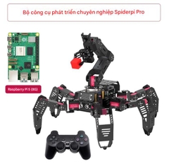 Robot Nhện Sinh Học Hexapod AI – SpiderPi Pro Nền tảng Raspberry Pi 5 • Tầm Nhìn Máy Tính • Lập Trình Python & ROS