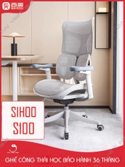 Ghế công thái học ergonomic Sihoo Doro S100 tặng kèm gác chân cao cấp, bảo hành 3 năm