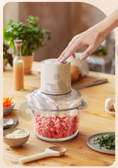 Máy xay thịt Haier HJR-DK202Y2W 1,8 lít 300W - Hàng chính hãng, 4 lưỡi dao, cối thủy tinh - Haier