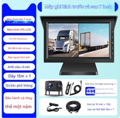 Máy ghi hình lái xe tải 12v, 24v【Ghi hình kép】Camera hành trình ban đêm 7 inch Ultra-HD