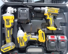Bộ dụng cụ điện dùng pin Lithium Dewei xuất khẩu: Máy khoan búa điện, máy khoan điện, máy mài góc, máy cưa tròn, máy vặn vít điện, máy trà