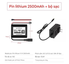 Pin lithium 11,1V, tốc độ cao 10C, 2000/2500/3500/6000mAh, chuyên dụng cho máy bay mô hình và rô bốt.