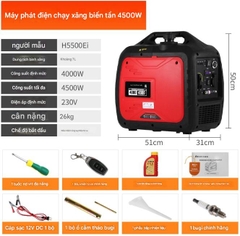 Máy phát điện HEHUOXIONG 220V chạy xăng – chống ồn, công suất lớn, thiết kế di động