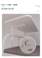 Bàn gấp gắn giường ký túc xá thông minh, chịu lực 40kg mạnh mẽ, ổn định và chắc chắn