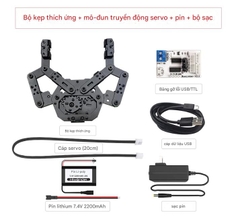 Bộ kẹp cơ khí thích ứng Huaner Bộ kẹp điện linh hoạt Cánh tay robot thông minh Robot DIY Bộ phận servo