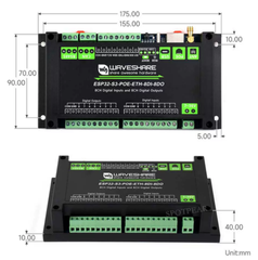 Bộ IO Công nghiệp 8-ch ESP32-S3 WiFi, RS485, 8 DI + 8 DO Relay, Ethernet Port, Modbus Support