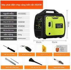 Máy phát điện HEHUOXIONG 220V chạy xăng – chống ồn, công suất lớn, thiết kế di động