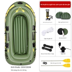 Thuyền hơi cao su dày thuyền bơm hơi 2/3/4 người kayak đệm khí chống mài mòn thuyền câu cá thuyền cứu sinh
