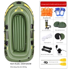 Thuyền hơi cao su dày thuyền bơm hơi 2/3/4 người kayak đệm khí chống mài mòn thuyền câu cá thuyền cứu sinh