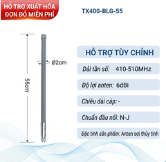 Ăng ten sợi thuỷ tinh băng tần 410-510 MHz