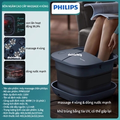 Bồn ngâm chân gấp gọn massage tự động Philips, Chậu ngâm chân mát xa lưu thông dễ ngủ- bản đặc biệt 2025