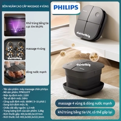 Bồn ngâm chân gấp gọn massage tự động Philips, Chậu ngâm chân mát xa lưu thông dễ ngủ- bản đặc biệt 2025