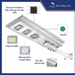 Đèn đường, đèn năng lượng mặt trời liền thể Jindian [JD-A300] Công suất 300W Khung Nhôm, Chip Led 