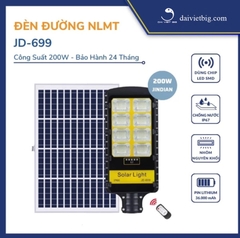 Đèn đường năng lượng mặt trời Jindian [JD-699] Công suất 200W Khung Nhôm, Chip Led 