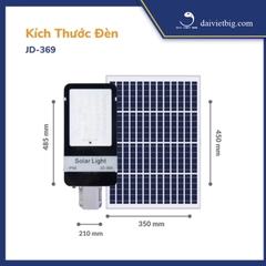 Đèn năng lượng mặt trời - Đèn đường NLMT Jindian JD-369 Công suất 300W Khung Nhôm, Chip Led 