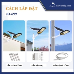 Đèn đường năng lượng mặt trời Jindian [JD-699] Công suất 200W Khung Nhôm, Chip Led 