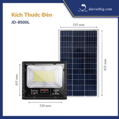 Đèn Năng Lượng Mặt Trời, Đèn Pha JinDian JD-8500L Công Suất 500W - Mẫu Mới 2022, Khung Nhôm, Chip Led 