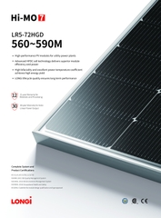 Tấm Pin mặt trời Longi 580W HiMO X7 LOẠI A 2MẶT KÍNH HIỆU SUẤT CAO 2025