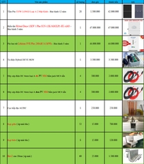 Báo giá Combo năng lượng mặt trời