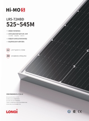 Tấm Pin mặt trời Longi 545w LOẠI A 2 mặt kính HIỆU SUẤT CAO 2025
