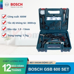 Máy khoan động lực GSB 600 (Bộ 100 món) 2025