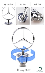 Logo nắp capo đầu xe ô tô Mercedes, loại hàng cao cấp - Chất liệu: Hợp kim mạ crom MERCEDES-BENZ mũi xe tiêu chuẩn