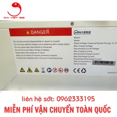 Pin Lithium Hinaess 51.2V-100Ah có giao tiếp bảo hành 10 năm với inverter luxpower
