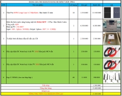 báo giá hệ thống điện năng lượng mặt trời
