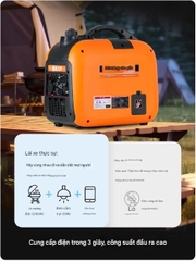 Máy phát điện HEHUOXIONG 220V chạy xăng – chống ồn, công suất lớn, thiết kế di động