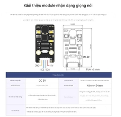 Mô-đun điều khiển bằng giọng nói Huaner: Nhận dạng giọng nói, Nhận dạng giọng nói tương tác, Cảm biến IoT AI có thể lập trình