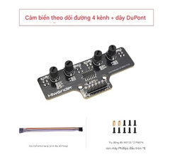 Cảm biến theo dõi vạch 4 chiều Huaner theo dõi hồng ngoại và tránh chướng ngại vật robot nhận dạng bốn chiều mô-đun theo dõi vạch xe thông minh