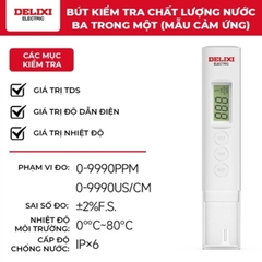 Bút Đo Chất Lượng Nước 3in1 Delixi DLX-GM763 Đo TDS, Nhiệt Độ, Độ Dẫn Điện, Độ Chính Xác Cao