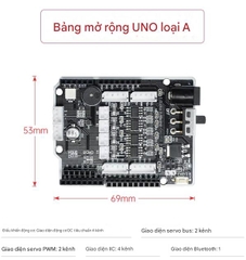 Bo mạch mở rộng đa chức năng Huaner Arduino UNO, bo mạch phát triển robot, xe hơi, Bluetooth, mạch điều khiển động cơ servo.