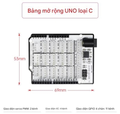 Bo mạch mở rộng đa chức năng Huaner Arduino UNO, bo mạch phát triển robot, xe hơi, Bluetooth, mạch điều khiển động cơ servo.