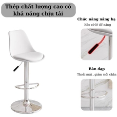 Ghế Quầy Bar, Ghế Makeup, Ghế Trang Điểm, Ghế Xoay 360 Độ Bọc Da Cao Cấp Nhập Khẩu Chính Hãng - Nội Thất ĐVB