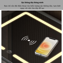 Tủ Đầu Giường,Táp Đầu Giường Thông Minh Có Sạc Không Dây, Đèn Led, Loa Bluetooth Hàng Nhập Khẩu Chính Hãng - Nội Thất ĐAIVIETBIG