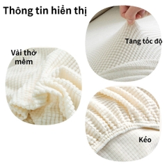 VẢI BỌC SOFA màu trơn nhung gân caro