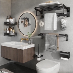 Giá treo khăn/ cọ trang điểm ĐAIVIETBIG gắn tường gấp gọn tiện lợi