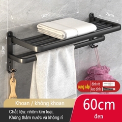 Giá treo khăn/ cọ trang điểm ĐAIVIETBIG gắn tường gấp gọn tiện lợi