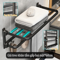 Giá treo khăn/ cọ trang điểm ĐAIVIETBIG gắn tường gấp gọn tiện lợi