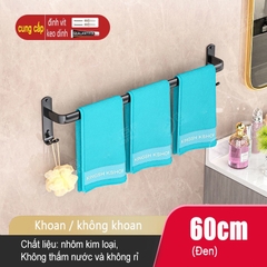 Giá treo khăn/ cọ trang điểm ĐAIVIETBIG gắn tường gấp gọn tiện lợi