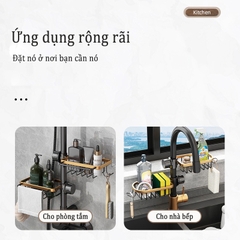 Giá đỡ ĐAIVIETBIG bằng nhôm gắn bồn rửa chén đựng đồ dùng tiện lợi cho nhà bếp