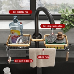 Giá đỡ ĐAIVIETBIG bằng nhôm gắn bồn rửa chén đựng đồ dùng tiện lợi cho nhà bếp