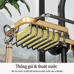Giá đỡ ĐAIVIETBIG bằng nhôm gắn bồn rửa chén đựng đồ dùng tiện lợi cho nhà bếp