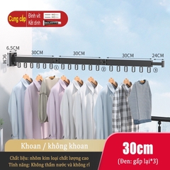 ĐAIVIETBIG Móc Phơi Đồ Vô Hình Gắn Tường Không Cần Khoan Có Thể Gấp Gọn