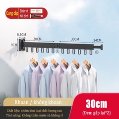 ĐAIVIETBIG Móc Phơi Đồ Vô Hình Gắn Tường Không Cần Khoan Có Thể Gấp Gọn