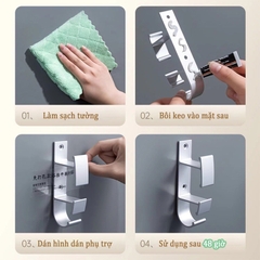 Móc treo đồ gắn tường không cần khoan lỗ dành cho nhà bếp phòng tắm