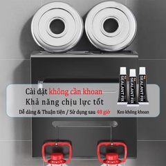 Giá giữ đồ dùng nhà bếp ĐAIVIETBIG gắn tường bằng thép không gỉ có móc treo không cần khoan lỗ dành cho dao muỗng đũa