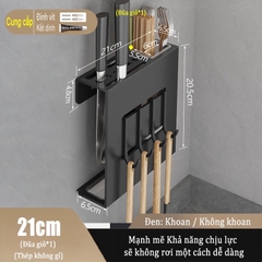 Giá giữ đồ dùng nhà bếp ĐAIVIETBIG gắn tường bằng thép không gỉ có móc treo không cần khoan lỗ dành cho dao muỗng đũa
